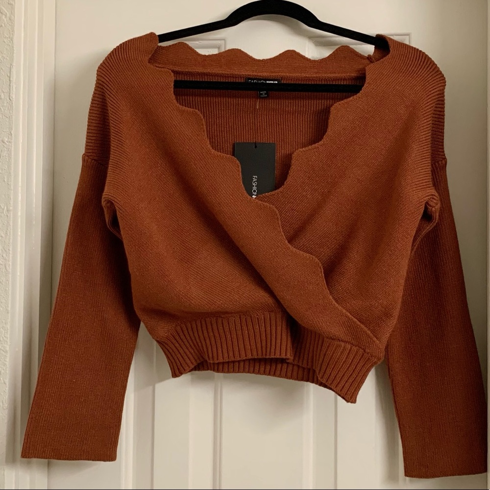 Off Shoulder Cropped Sweater